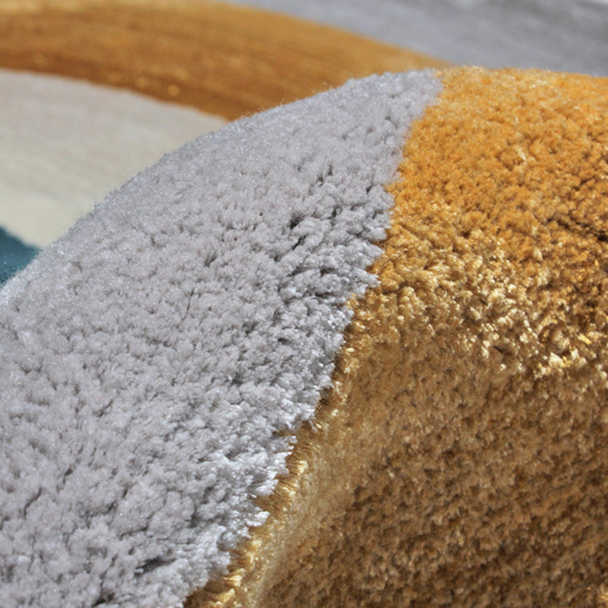 Handmade Wool Rug Tuft Weaving, Sustainable Contemporary Design Carpet, Orange, Blue, Grey Black Loop, Irregular Shape, Custom Made On-Demand in Turkiye_ETUGENE_Circle-003-B-Tuft