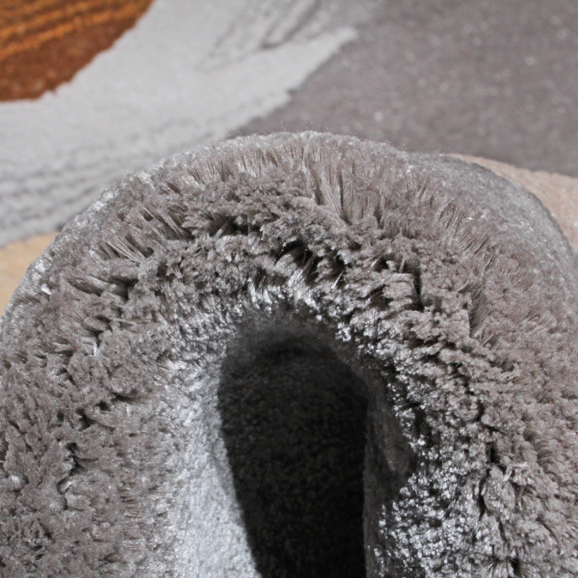 Handmade Wool Rug Tuft Weaving, Sustainable Contemporary Design Carpet, Orange Grey Colors, Irregular Shape, Custom Made On-Demand in Turkiye_ETUGENE_Circle-005-C-Tuft