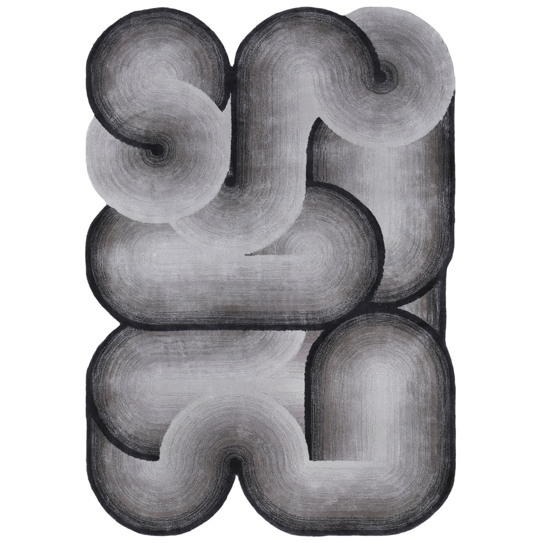 Handmade Wool Rug Tuft Weaving, Sustainable Contemporary Design Carpet, Rounded Shapes, Irregular Shape, Custom Made On-Demand in Turkiye_ETUGENE_Geo-007-A