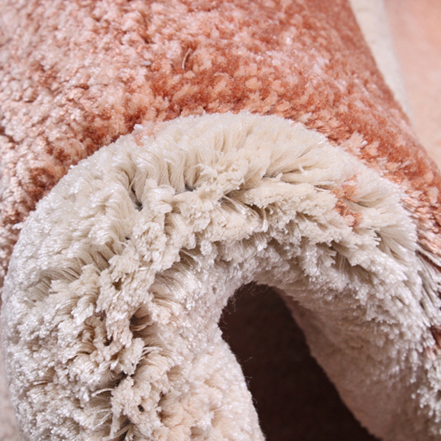 Handmade Wool Rug Tuft Weaving, Sustainable Contemporary Design Carpet, Salmon Rounded Shapes, Irregular Shape, Custom Made On-Demand in Turkiye_ETUGENE_Geo-007-D-Tuft