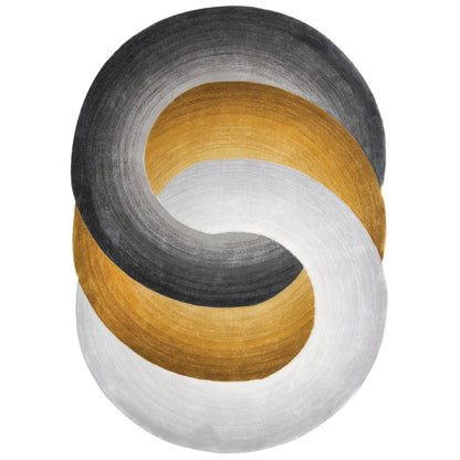Handmade Wool Rug Tuft Weaving, Sustainable Contemporary Design Carpet, Three Bold Circles, Irregular Shape, Custom Made On-Demand in Turkiye_ETUGENE_Circle-007-F
