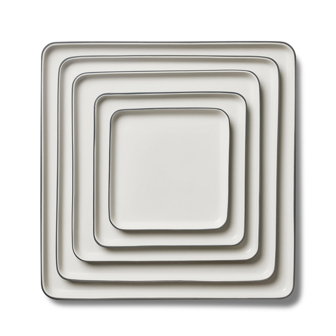 Square-Plate-Dinner-Set-5-Pieces-Black-Ivory-Porcelain-Handmade-ETUGENE