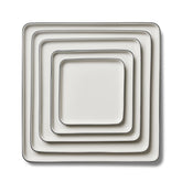 Square-Plate-Dinner-Set-5-Pieces-Black-Ivory-Porcelain-Handmade-ETUGENE