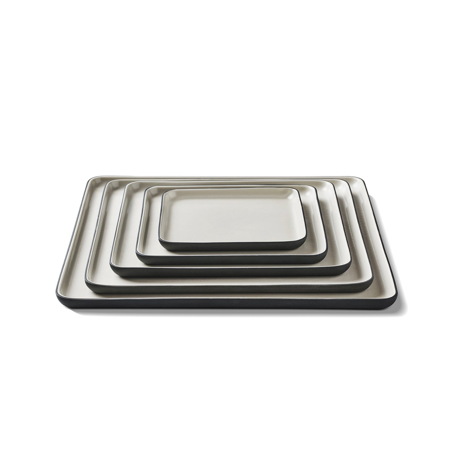 Square-Plate-Dinner-Set-5-Pieces-Black-Ivory-Porcelain-Handmade-View-ETUGENE