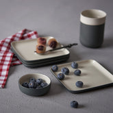 Square-Plate-Set-Of-4-Black-Ivory-Porcelain-handmade-Lifestyle-ETUGENE