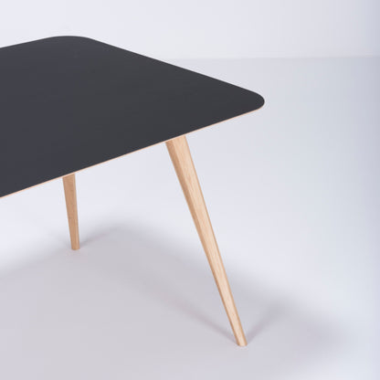 Stafa-Dining-Table-Solid-Wood-Linoleum-Nero-TopView-ETUGENE
