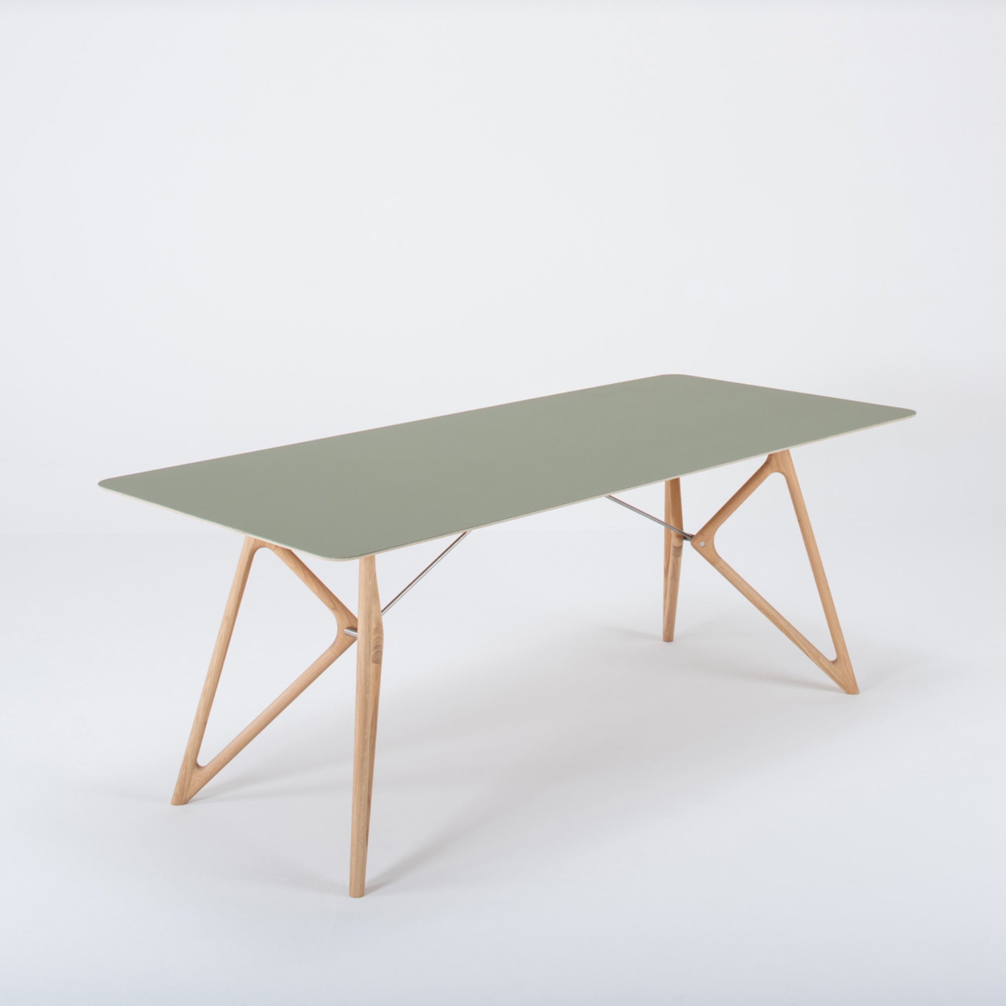 Tink-Dining-Table-Solid-Wood-Linoleum-DarkOlive-200cm-ETUGENE