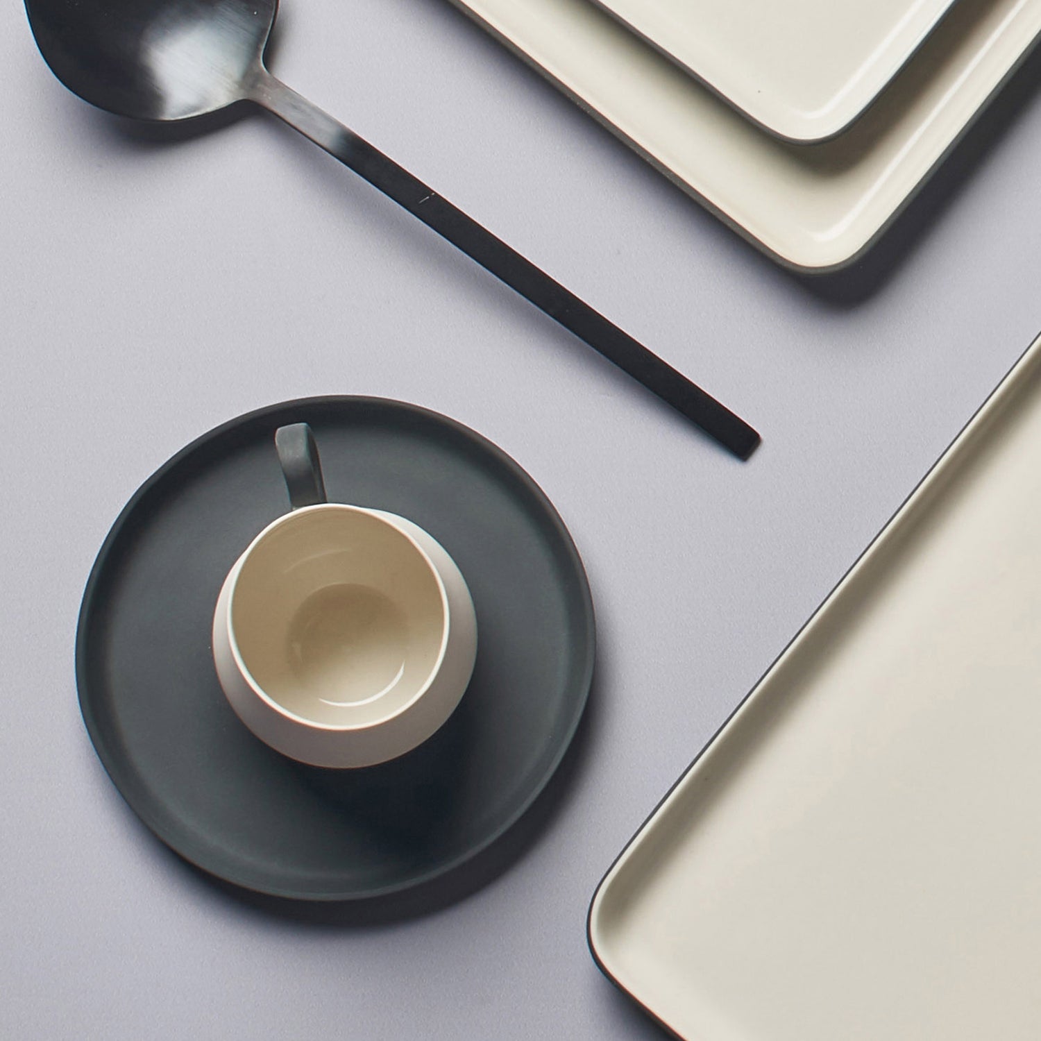 Tube-Espresso-Cup-Wit-Saucer-Set-Of-2Black-Ivory-Porcelain-Handmade-Set-ETUGENE