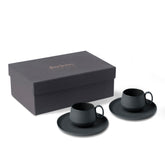 Tube-Espresso-Cup-Wit-Saucer-Set-Of-2Black-Porcelain-Handmade-ETUGENE
