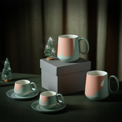 Tube-Mug-Set-Of-2-Colour-Wave-Nile-Porcelain-Handmade-Set-ETUGENE